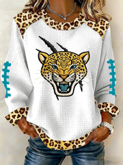 Women's Football Fans Gameday Casual Waffle Sweatshirt