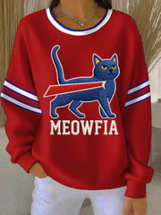 Women's Cat Bills Mafia Football Fans Gameday Casual Sweatshirt