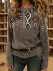 Women'S Vintage Western Aztec Casual Sweater