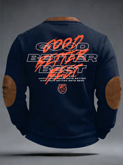 Men's Good Better Best Print Football Fans Gameday Casual Zipper Pullover