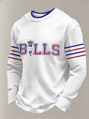 Men's Football Fans Gameday Casual Waffle Long Sleeve T-Shirt