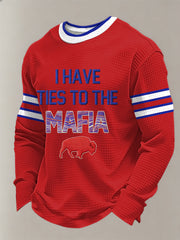 Men's Football Fans Gameday Casual Waffle Long Sleeve T-Shirt