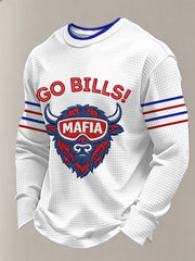 Men's Football Fans Gameday Casual Waffle Long Sleeve T-Shirt