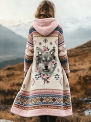 Women's Aztec Cozy Plush Long Cardigan