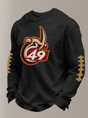 Men's American Football Waffle Knit Casual T-Shirt