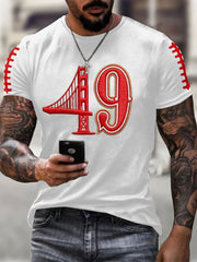 Men's American Football Print Casual T-Shirt