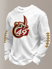 Men's American Football Waffle Knit Casual T-Shirt