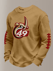 Men's American Football Waffle Knit Casual T-Shirt