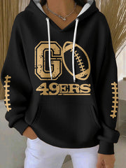 Women's American Football Printed Casual Hoodie