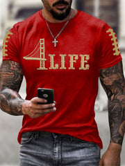 Men's American Football Print Casual T-Shirt