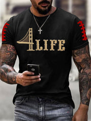 Men's American Football Print Casual T-Shirt