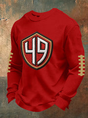 Men's American Football Waffle Knit Casual T-Shirt