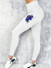 Women's Buffalo Print Football Fans Gameday Casual Velvet Leggings