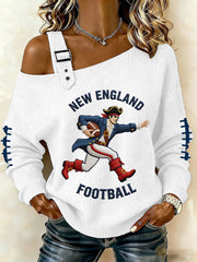 Women's Football Fans Gameday Casual Off-Shoulder Top
