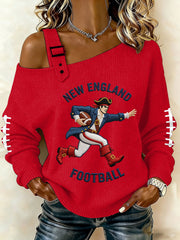 Women's Football Fans Gameday Casual Off-Shoulder Top