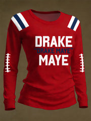 Women's Gift For Football Fans Gameday Casual Long Sleeve T-Shirt