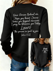 Women's Dear Person Behind Me Polyester Waisted Sweatshirt