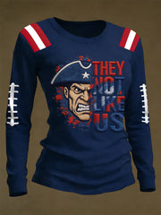 Women's They Not Like Us Gift For Football Fans Gameday Casual Long Sleeve T-Shirt