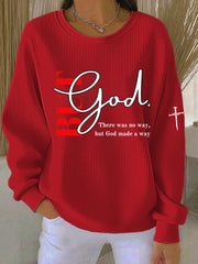 Women's 'But God' Printed Casual Sweatshirt