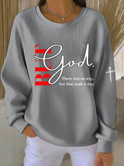 Women's 'But God' Printed Casual Sweatshirt