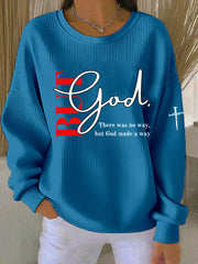 Women's 'But God' Printed Casual Sweatshirt