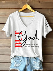 Women's 'But God' Printed Casual T-Shirt