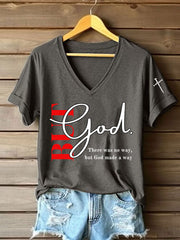 Women's 'But God' Printed Casual T-Shirt