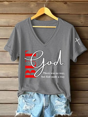 Women's 'But God' Printed Casual T-Shirt