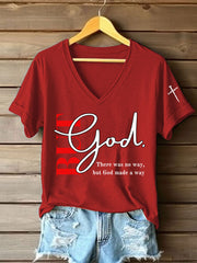 Women's 'But God' Printed Casual T-Shirt