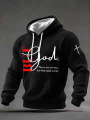 Men's 'But God' Printed Casual Hoodie