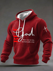 Men's 'But God' Printed Casual Hoodie
