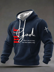 Men's 'But God' Printed Casual Hoodie