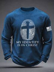 Men's "My Identity Is In Christ" Waffle Long Sleeve T-Shirt