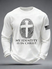 Men's "My Identity Is In Christ" Waffle Long Sleeve T-Shirt