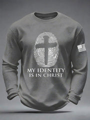 Men's "My Identity Is In Christ" Waffle Long Sleeve T-Shirt