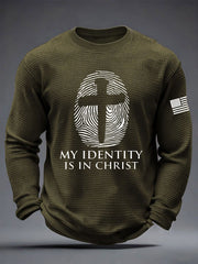 Men's "My Identity Is In Christ" Waffle Long Sleeve T-Shirt