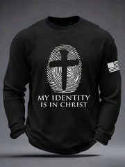 Men's "My Identity Is In Christ" Waffle Long Sleeve T-Shirt