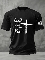 Men's Faith Greater Than Fear Cross Short Sleeve t-shirt