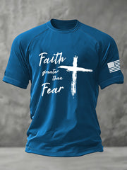 Men's Faith Greater Than Fear Cross Short Sleeve t-shirt