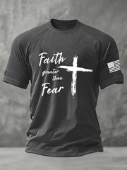 Men's Faith Greater Than Fear Cross Short Sleeve t-shirt