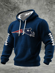 Men's Football Fans Casual Checkered Cotton Hoodie