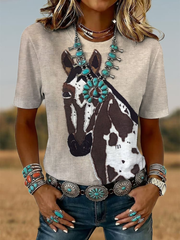 Women's Western Horse Short-sleeved T-shirt