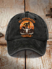 Unisex Retro CTT Oil Exploration & Cattle Print Hat
