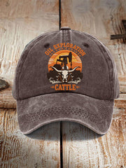 Unisex Retro CTT Oil Exploration & Cattle Print Hat