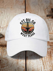 Unisex Retro CTT Oil Exploration & Cattle Print Hat