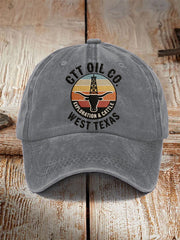 Unisex Retro CTT Oil Exploration & Cattle Print Hat