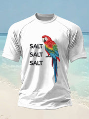Men's Salt Salt Salt Parrot Printed short sleeve t-shirt