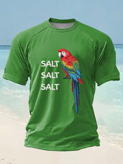 Men's Salt Salt Salt Parrot Printed short sleeve t-shirt