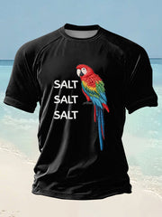 Men's Salt Salt Salt Parrot Printed short sleeve t-shirt