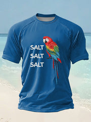 Men's Salt Salt Salt Parrot Printed short sleeve t-shirt